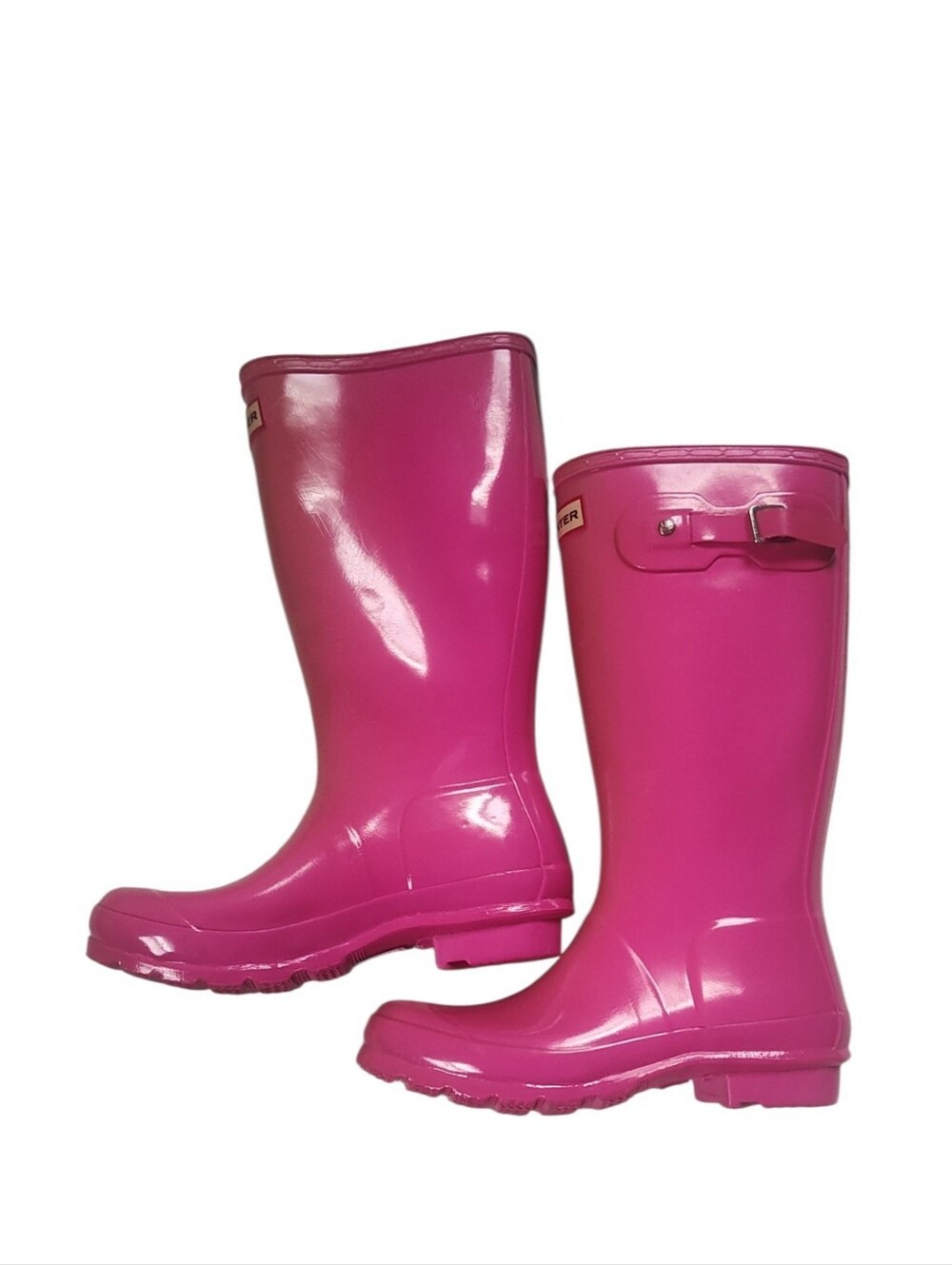 Hunter Tall Pink Rubber Rain Boots Girls Sz